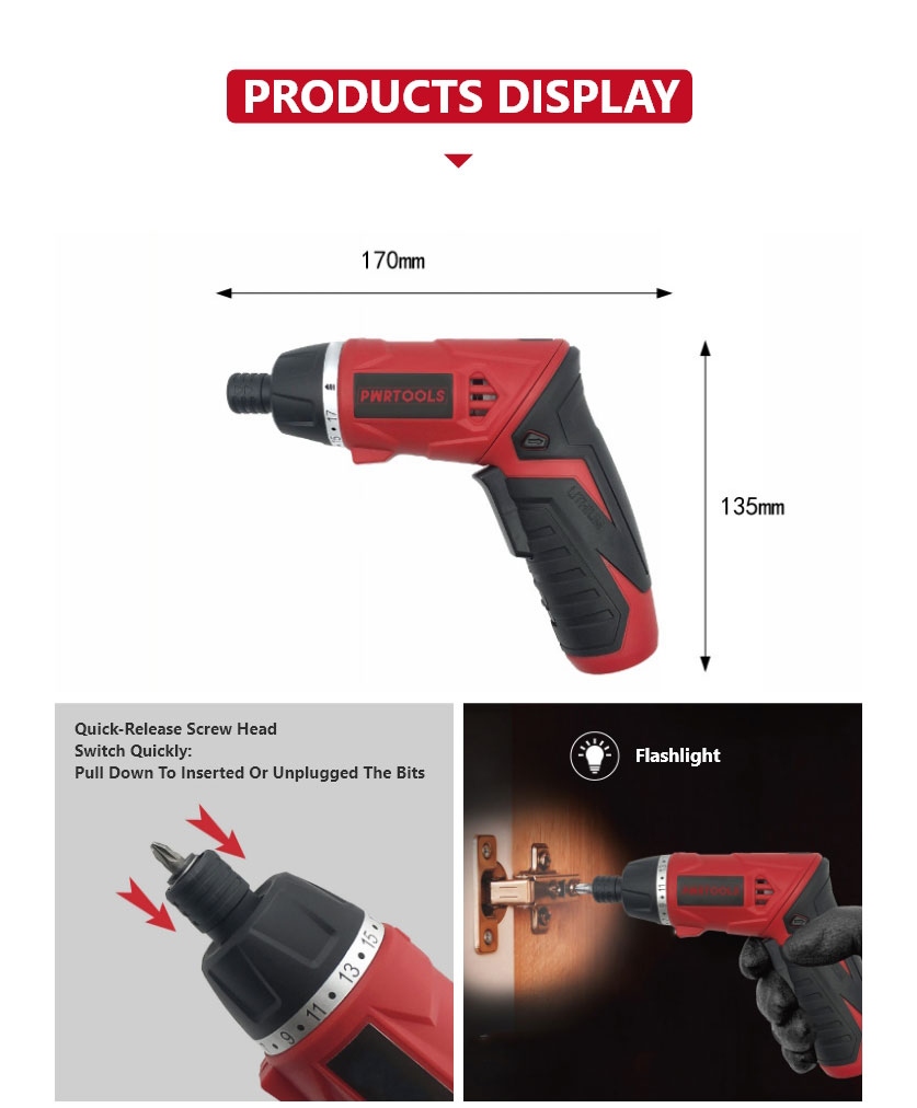 Rotatable 90 Degrees Cordless Electric Screwdriver Set
