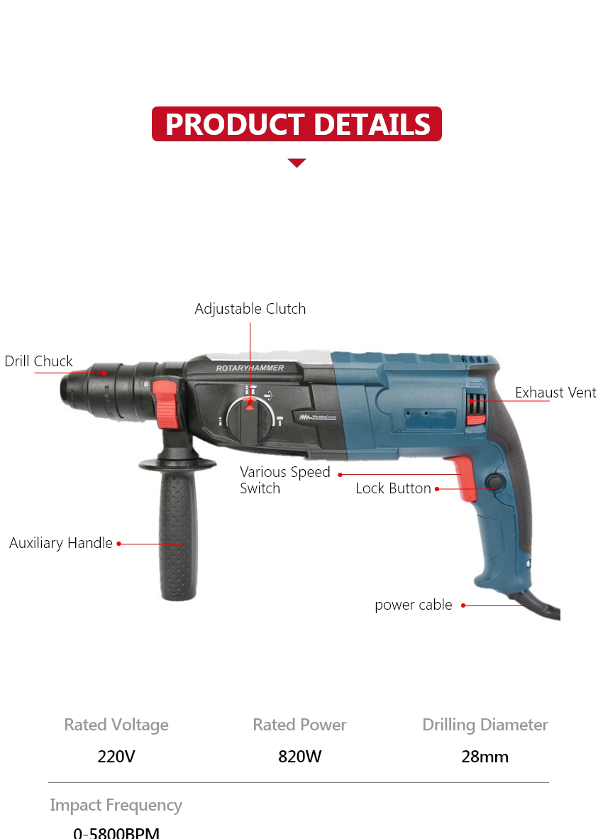 Corded Rotary Hammer Drill