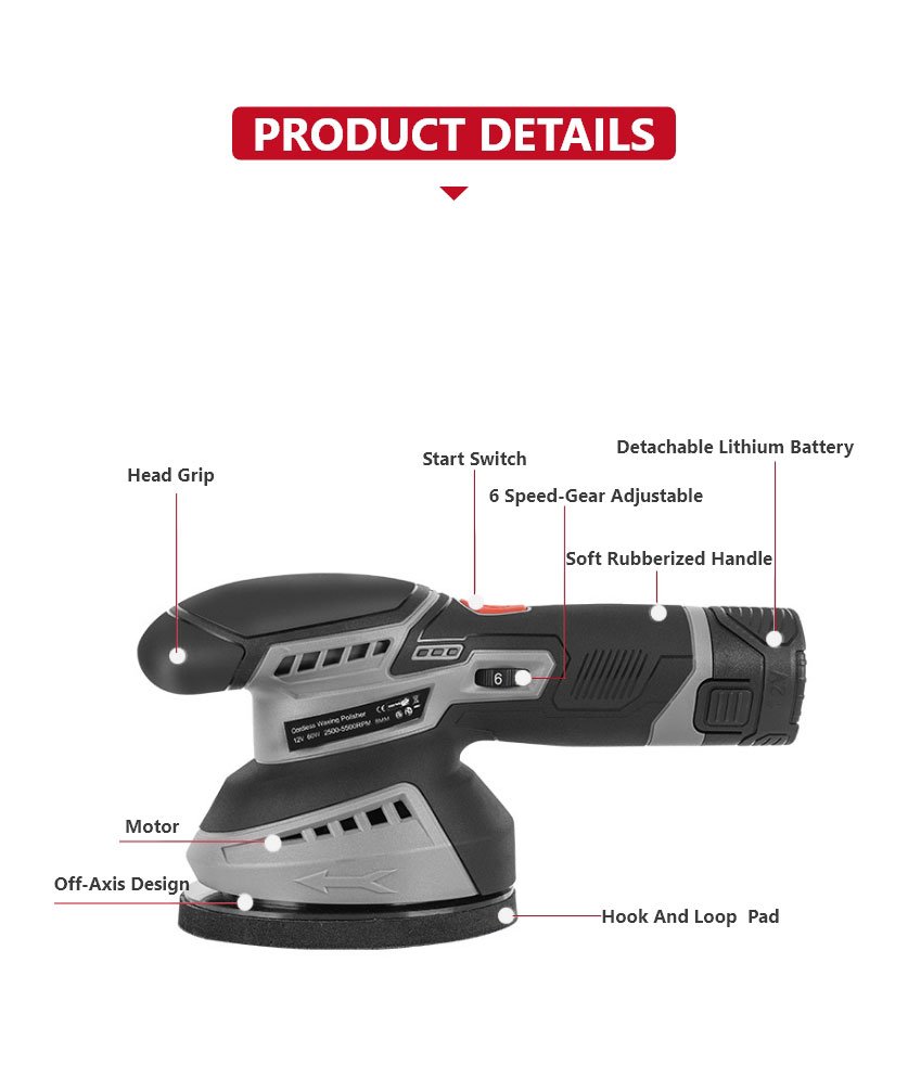 12V  60W lithium-ion polisher