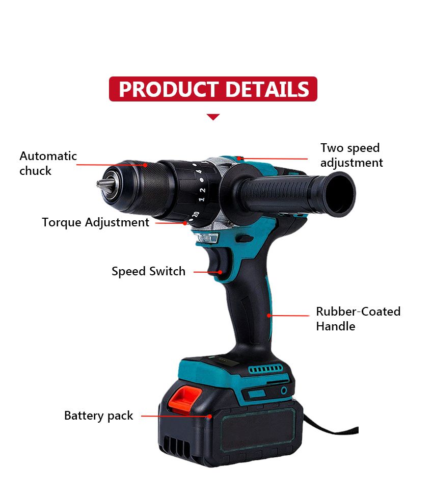 21V 52N·m Cordless Impact Drill P10133