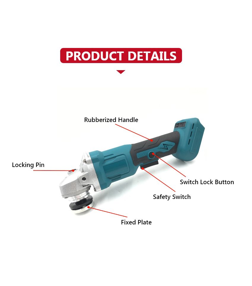 21V 100/125mm Cordless Angle Grinder P10209