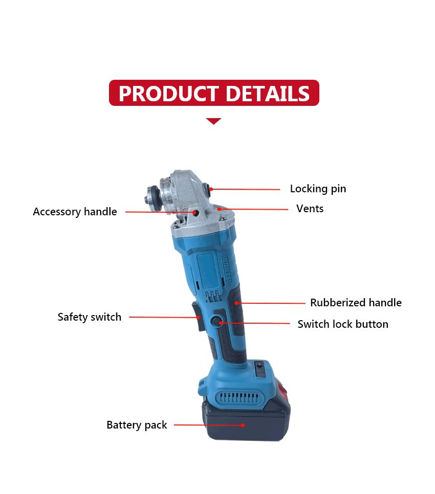 21V 100/125mm Cordless Angle Grinder P10210