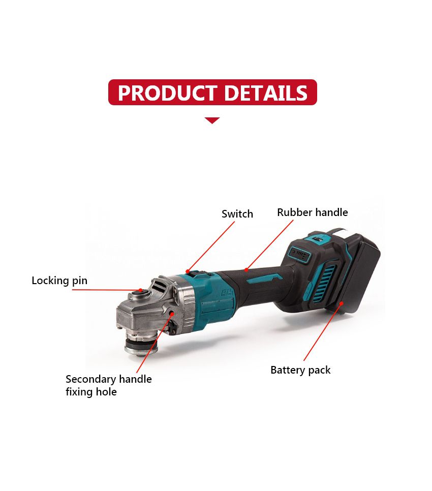 21V 100mm Cordless Angle Grinder P10215