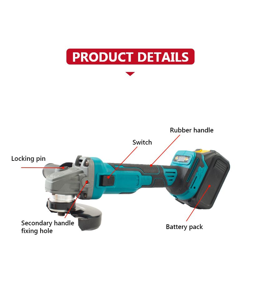 21V 100mm Cordless Angle Grinder P10216