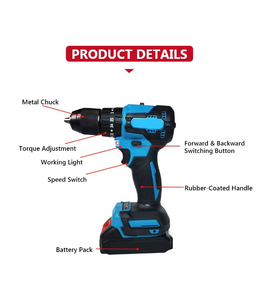 21V 35N·m Cordless Impact Drill P10135