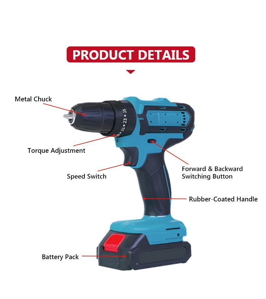 21V 25N·m Cordless Impact Drill P10142