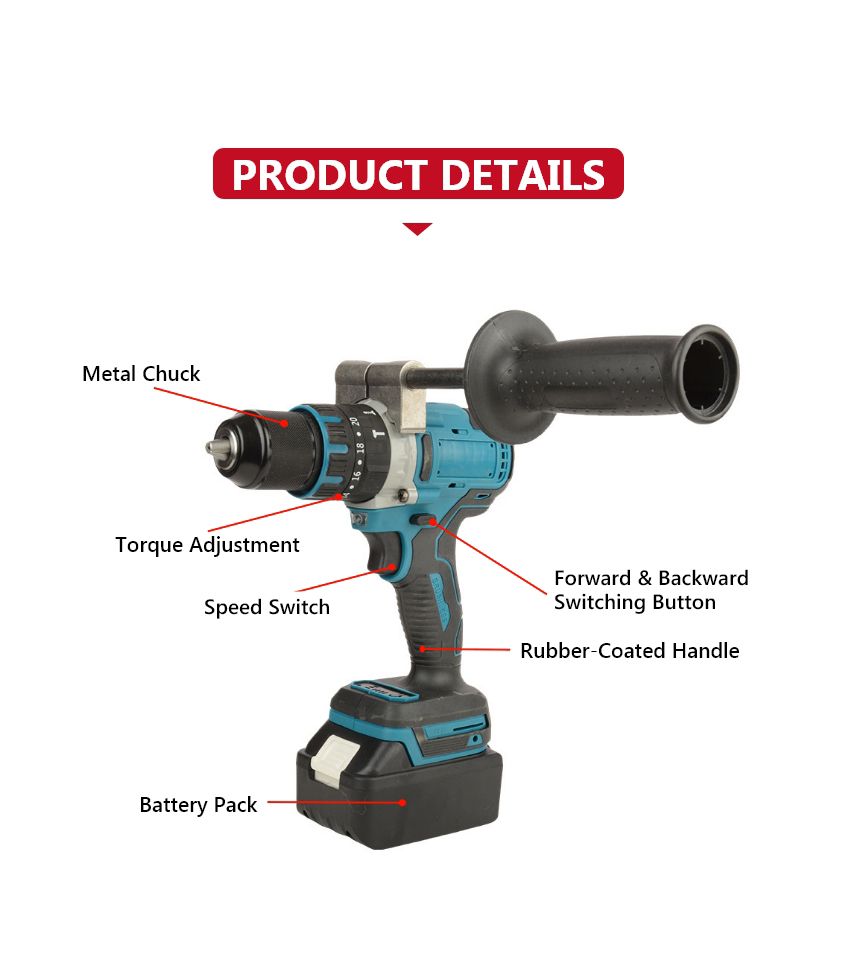 21V 52N·m Cordless Impact Drill P10146