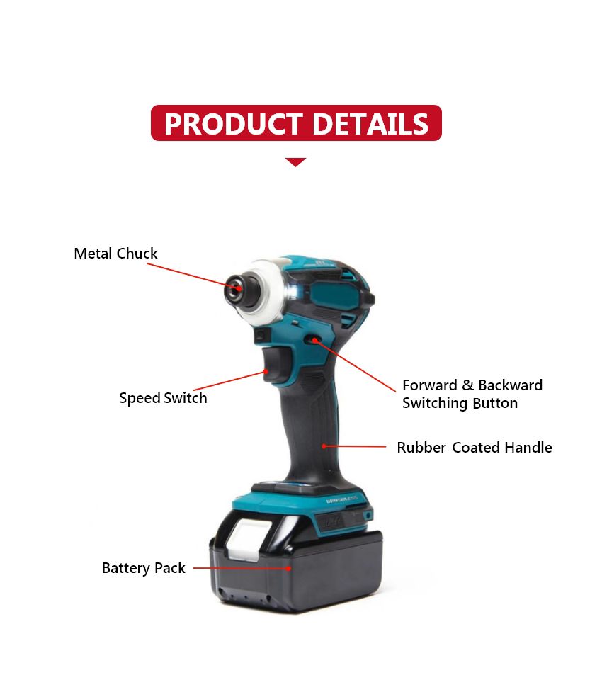 21V 180N·m Cordless Impact Driver P10606