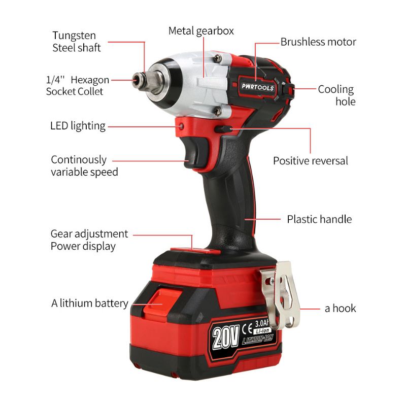 Cordless Impact Wrench, PD023