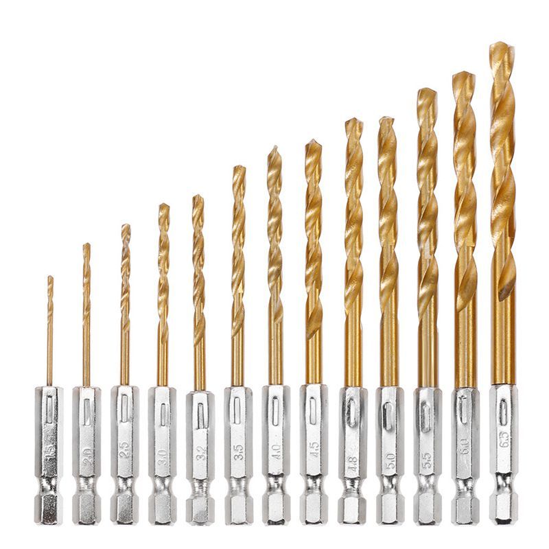 Titanium Plated Hexagonal Handle Twist Drill